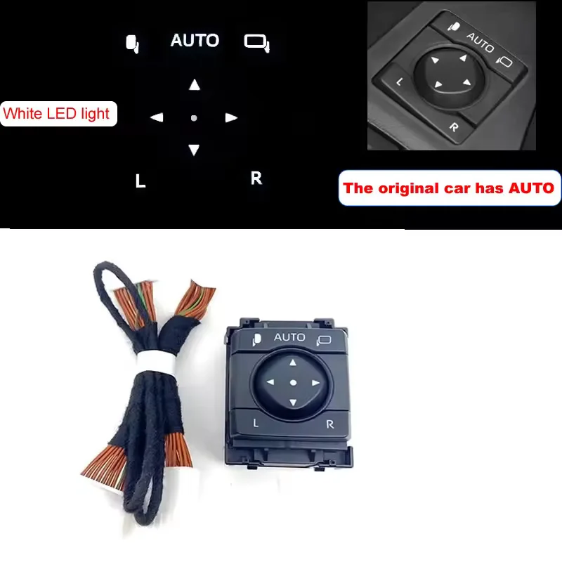 

Автомобильное зеркало заднего вида, автоматический складной переключатель, фотосессия, белый и голубой для Toyota RAV4 Crown Lexus, переключатель для зеркала заднего вида