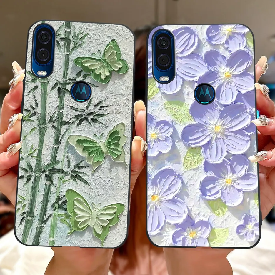 Фото Чехол для Motorola One Vision XT1970-1 XT1970-2, роскошный чехол с рисунком бабочки, мягкий чехол из ТПУ для телефона Motorola One Vision Fundas №3