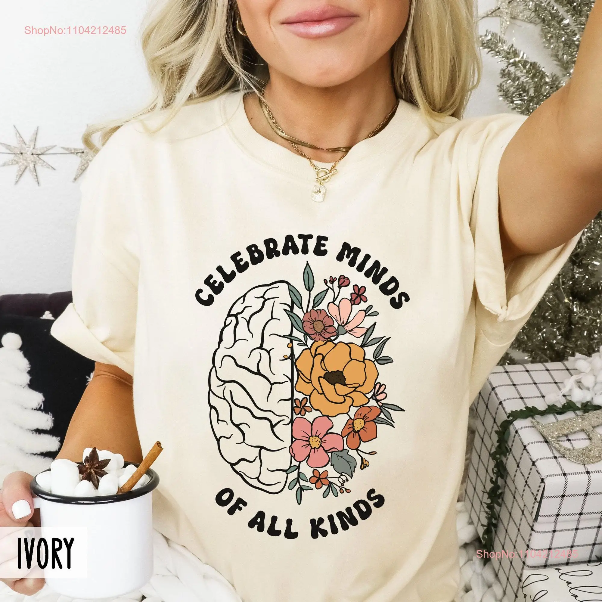 Футболка с учителем Comfort Colors Празднуйте умы всех видов Нейродовность Месяц