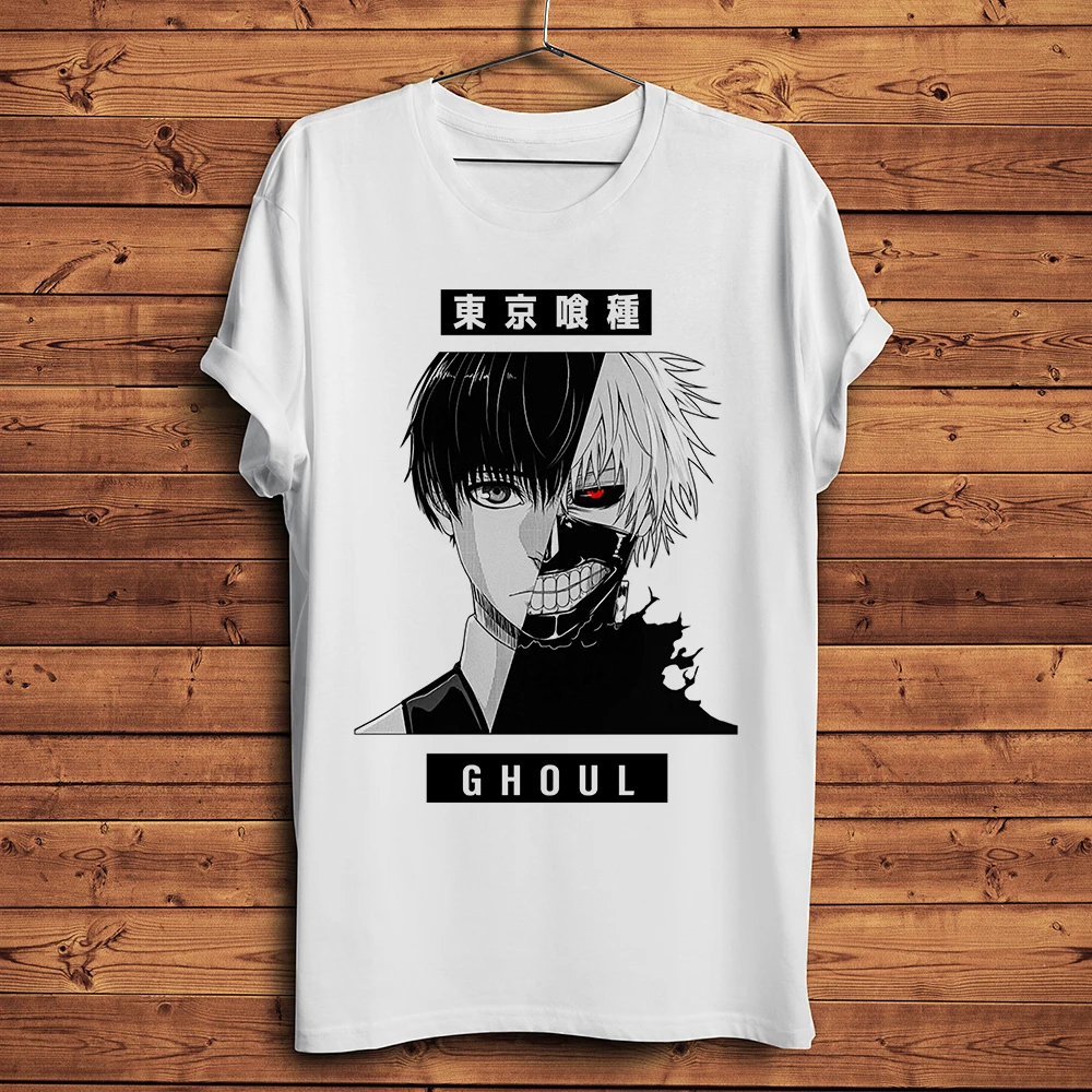 

Tokyo Ghoul Kaneki Ken Funny Anime Tshirt Men Summer New White Casual Short Sleeve T Shirt Unisex Otaku Streetwear Tee
