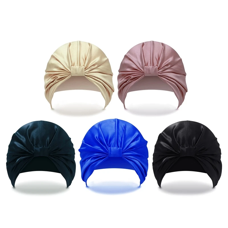 

2022 New Women Sleep Hat Soft Silky Satin Night Sleep Hair Bonnet Head Cover Elastic