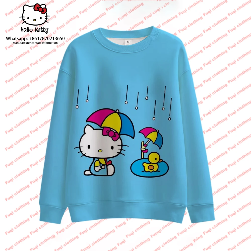 Женская толстовка с капюшоном Hello Kitty верхняя одежда модная Осенняя свитшот для