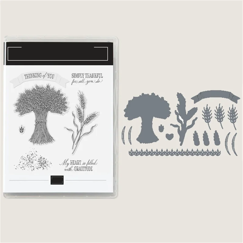 

Rice Wheat Metal Cutting Dies And Clear Stamps For Diy Paper Cards Handmade Material Ledger Embossing Decoration Craft 2023 New