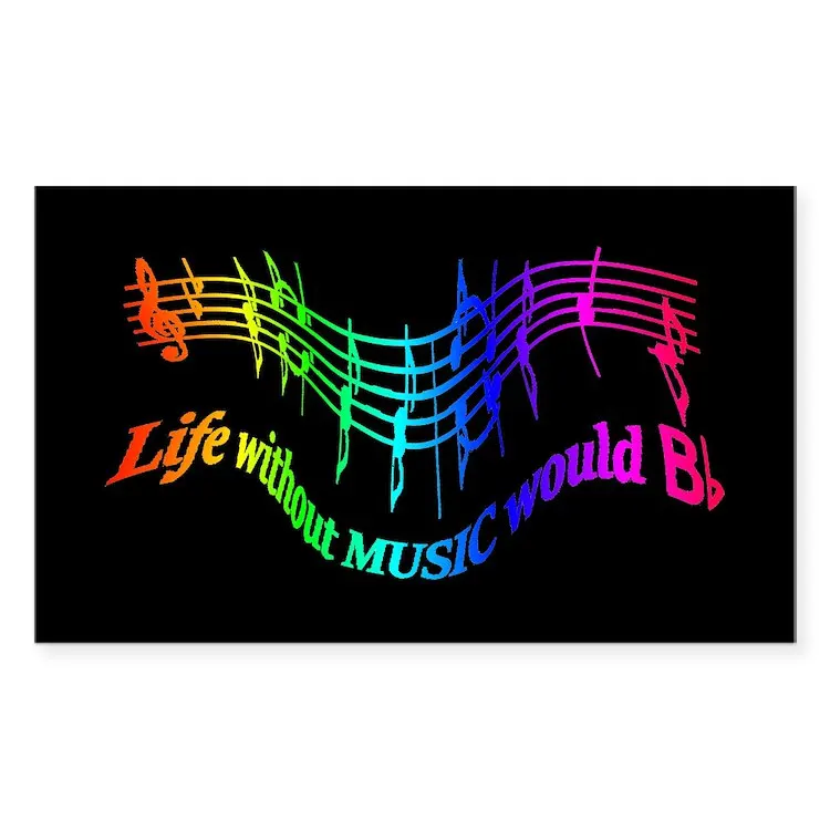 

Жизнь без музыки будет B плоский Юмор Цитата Стик прямоугольник для ноутбука Декор Спальня автомобиль милый мультфильм искусство чемодан