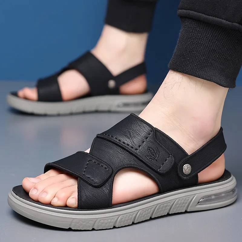 Летние дышащие и не скатывающие спортивные мужские модные сандалии с воздушной