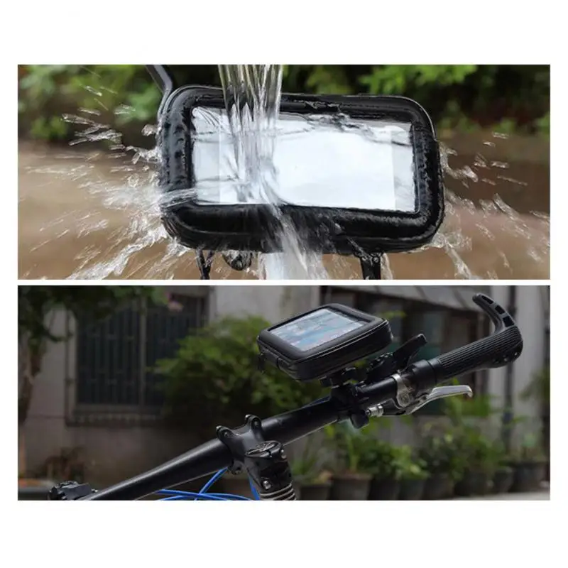 bicycle motorcycle phone holder waterproof case bike phone bag for iphone xs 11 samsung s8 s9 mobile stand support scooter cover free global shipping