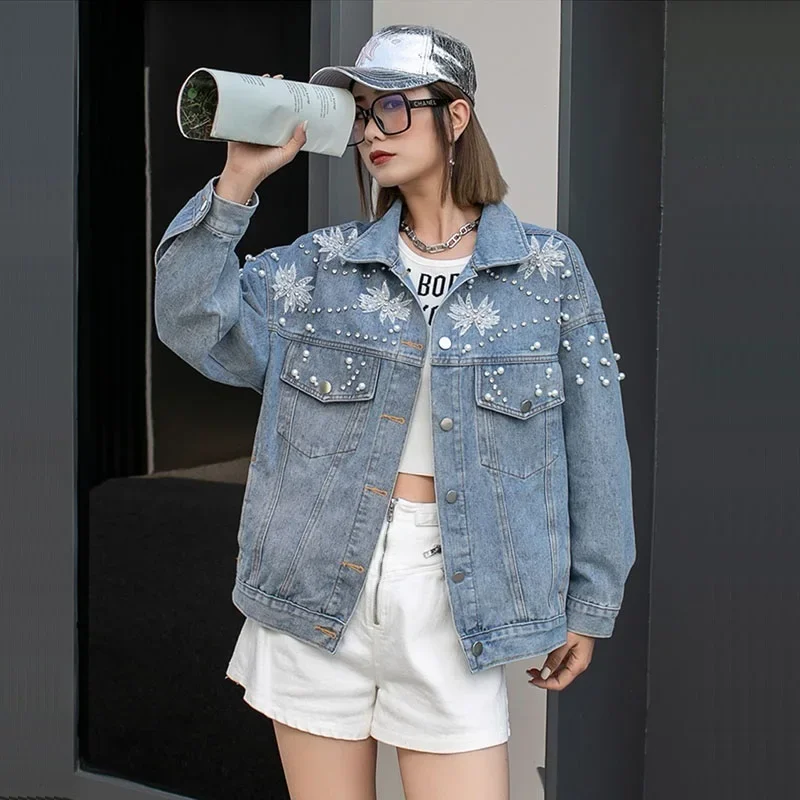 Женская джинсовая куртка Yipn.igacoyou голубая