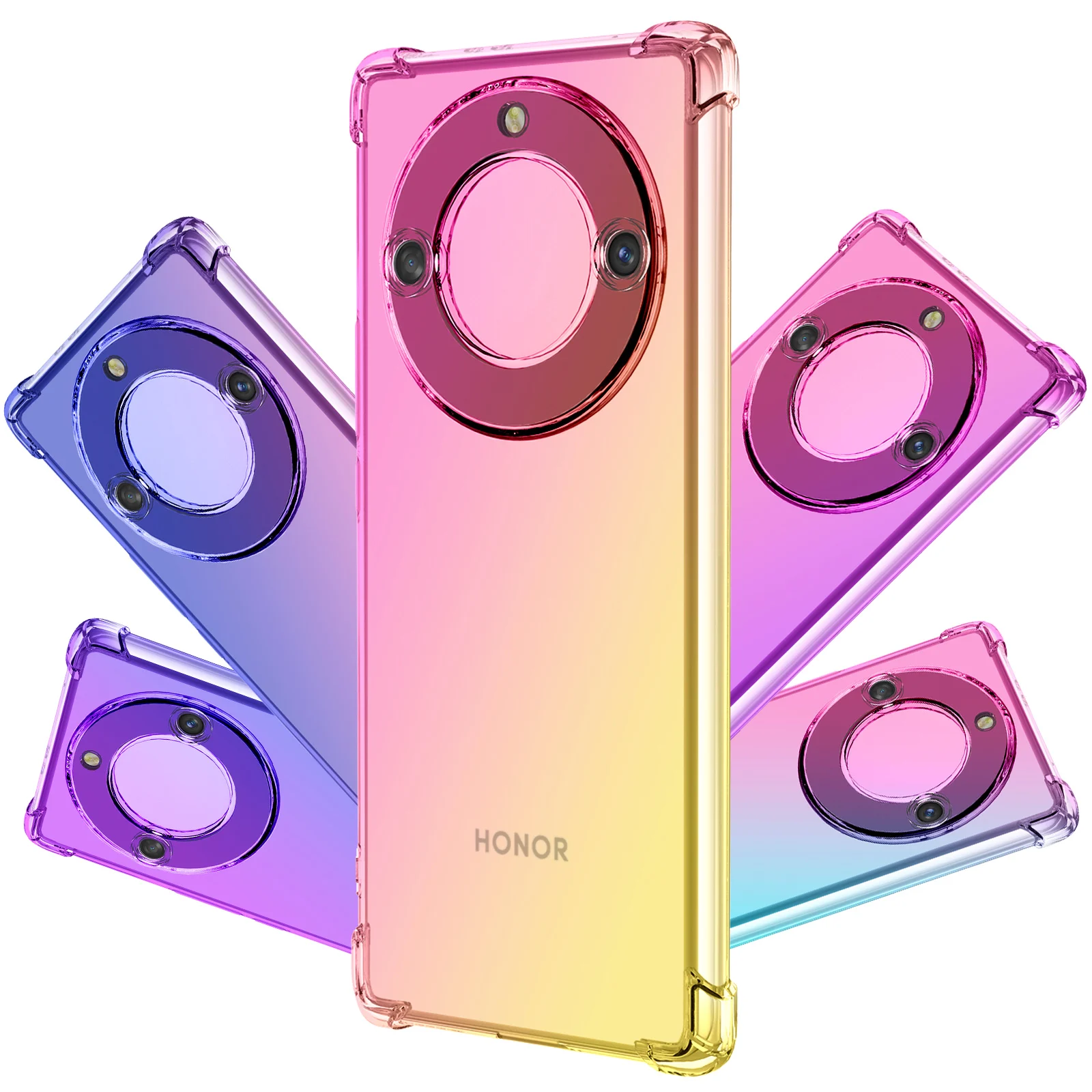 

Phone Case For Honor X40 X8 X9 X7 X6 10X 9X Lite 4G 5G,Luxury Hybrid Cute Gradient TPU Bumper Shock Absorption Flexible Cover
