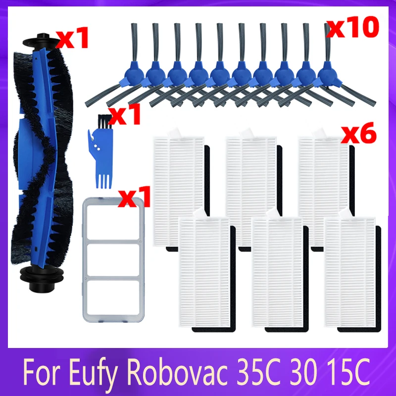 

Replacement For Eufy Robovac 11S Plus 35C 30 30C 15C 12 25C Robot Vacuum Main Roller Side Brush Pre Filter Hepa Strainer Spare