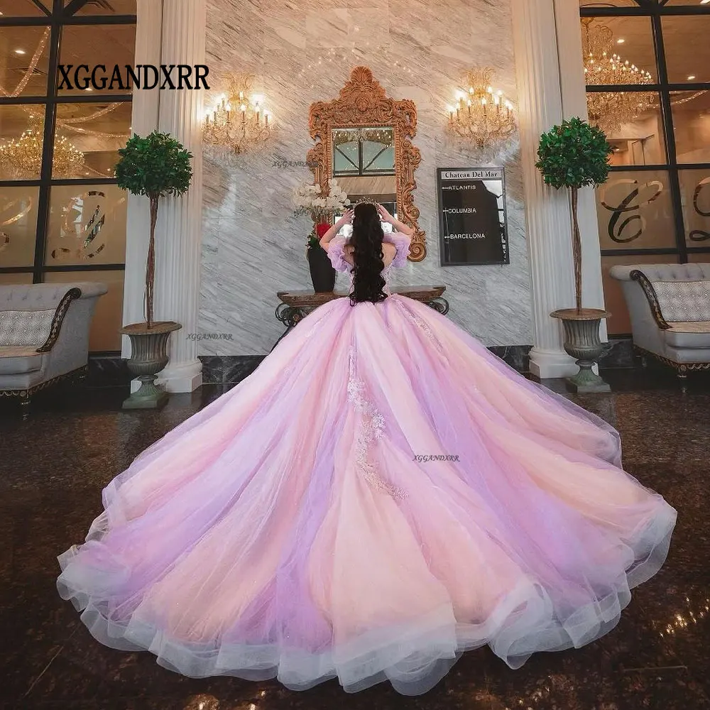 Новое розовое платье Quinceanrea 2024 Пышная юбка Милая для мероприятий особенное милое