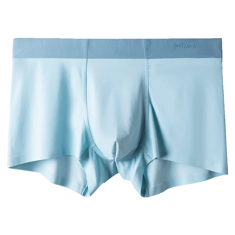 MiiOW 3Pcs Seamless Boxer Men Underwear Ice Silk Antibacterial Boxershorts Lingerie Cueca Male Panties Underpants Plus Size 5XL