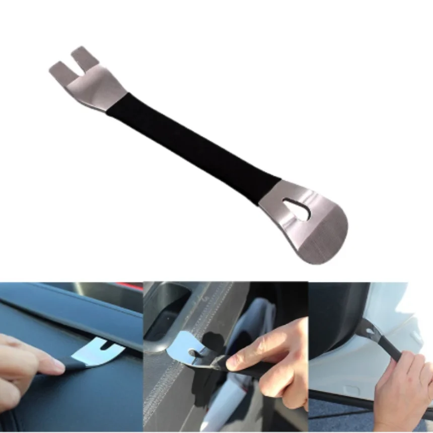 1Pc Car Trim Removal Tool Stainless Steel Durable Two-end Trim Removal Level Pry Tools Door Panel Audio Terminal Fastener Driver