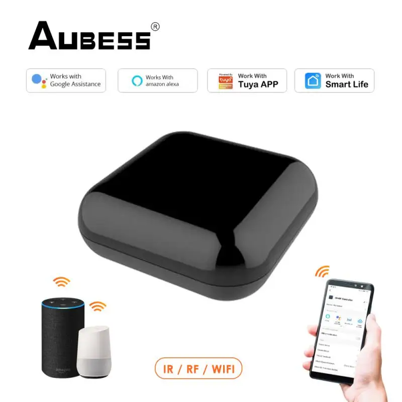 

Aubess Smart WIFI IR Remote Control Universal Infrared Tuya Smart Home Remote Controller For TV DVD AUD AC Alexa Google Home