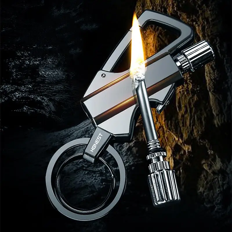 

New HONEST Permanent Ten Thousand Times Keychain Lighter Bottle Opener Waterproof Outdoor Survival Tool Men's Smoking Lighter