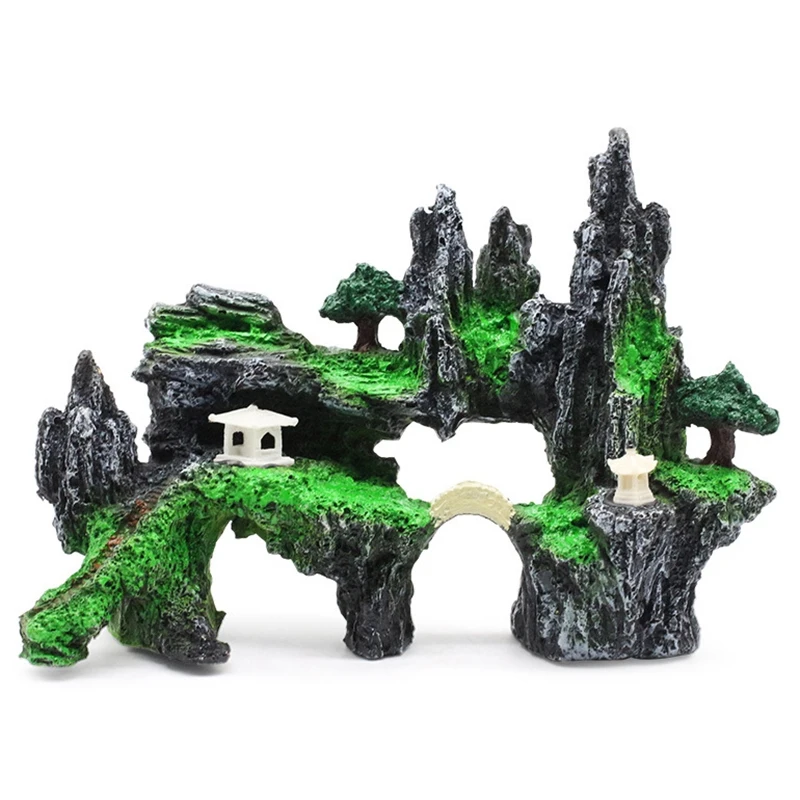 Полимерная фотоемкость для аквариума ландшафтное украшение горная скала прятки