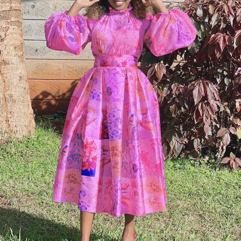 Plus Size Floral Women Dress Patchwork Print Elegant Loose Cloth Casual Luxury Long Robe 2023 Summer Evening Party New In Dress