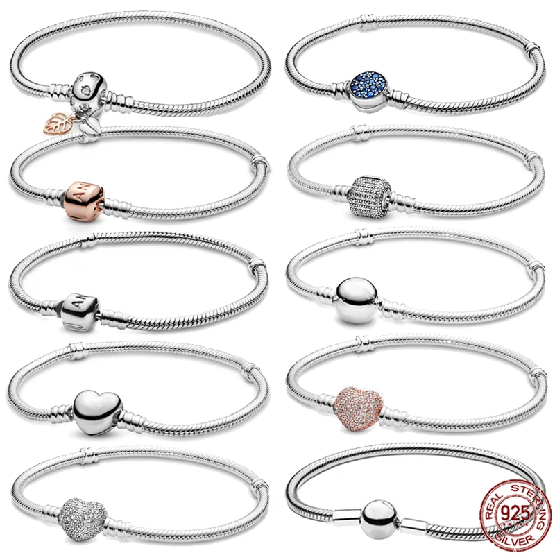 

Браслет из серебра 925 пробы с классической застежкой-ведром