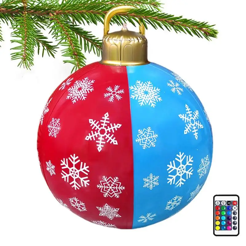 

60CM Large Christmas Inflatable Ball PVC Giant Blow Up Balls Christmas Tree Decoration Inflatable Ball Outdoor Christmas
