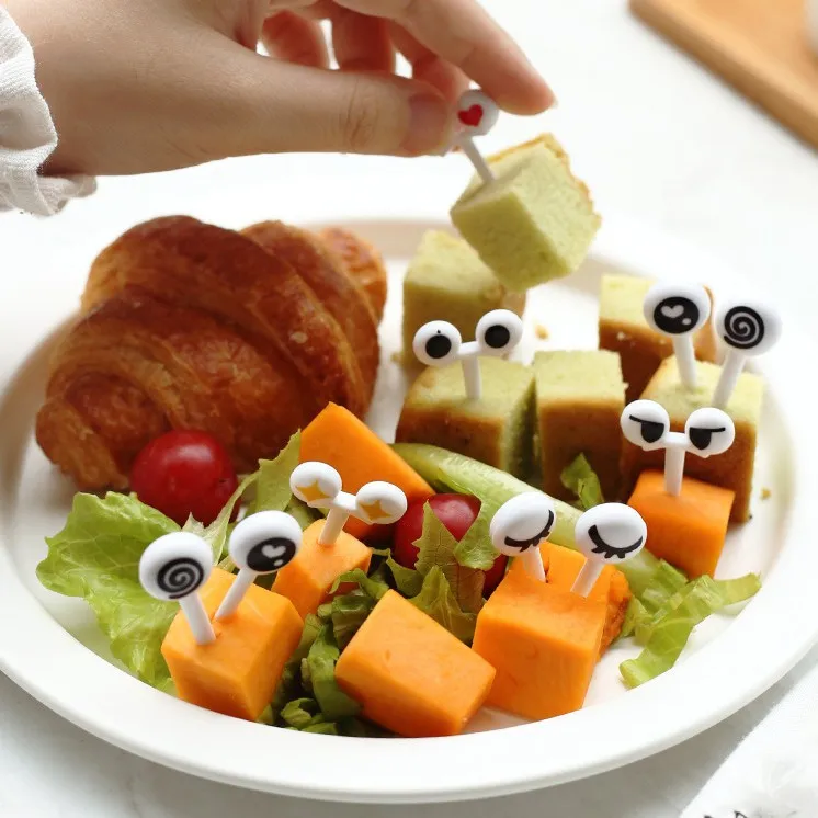 

Children's Fruit Fork Cute Eyes Mini Bento Fork Snack Cake Dessert Food Cartoon Tableware Party Decoration Accessories
