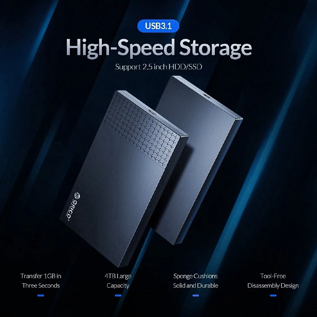 Фото Корпус ORICO для внешнего SSD-накопителя, USB 2,5, USB 3,1, 4 ТБ, 5 Гбит/с №2