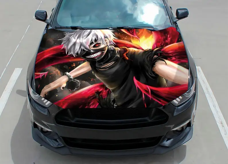 

Car hood decal tokyo ghoul manga vinyl sticker graphic wrap decal truck decal truck graphic bonnet decal skull