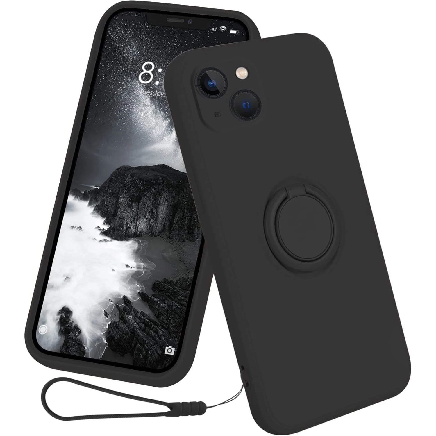 

Original Liquid Silicone Magnetic Ring Holder Case For iPhone 14 13 Pro 12 Mini 11 XS Max XR 7 8 Plus SE 2020 Strap Stand Cover