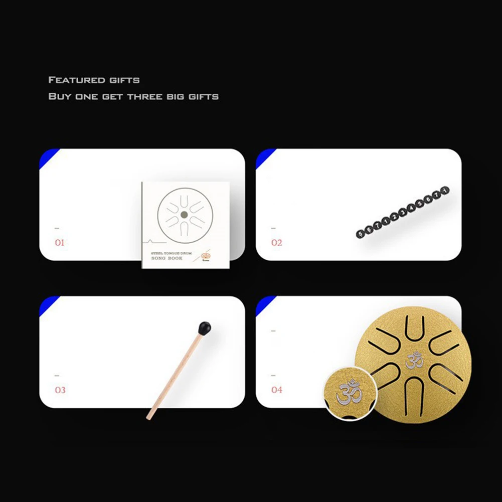

Brand New Steel Tongue Drum Drumstick Drum Handpan Mini Musical Percussion Steel Tank Tongue 3.1 * 3.1 * 1.6in