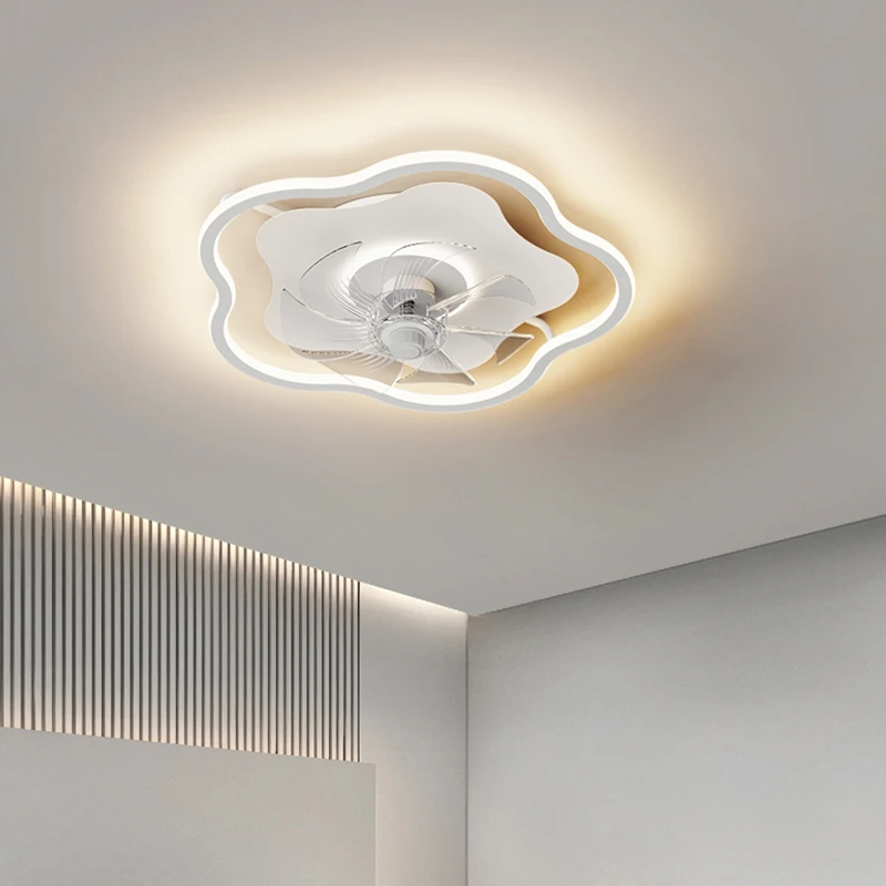 

Dimmable Ceiling Fan With Light LED Chandelier 360 Degree Rotation With Remote 6 Wind Speeds for Kitchen Living Room 55W Fans