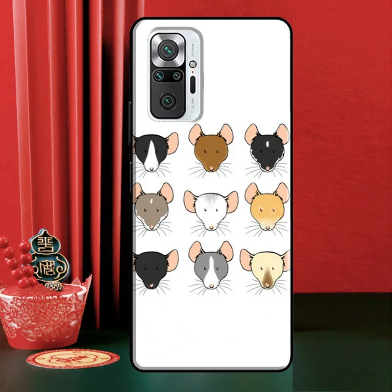 Симпатичный мультяшный чехол The Peeking Rat для Xiaomi Redmi Note 11 Pro Plus 10 8 9 10S 9S 9C 9T | Мобильные