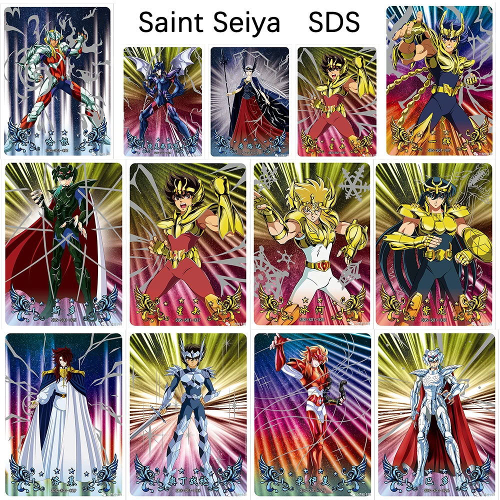 Фото Saint Seiya SDS Hyoga Shaina Shion Dohko Aiolos Death Mask Aiolia Shura Коллекционная карта аниме Refracted Light Sparkles текстура №1