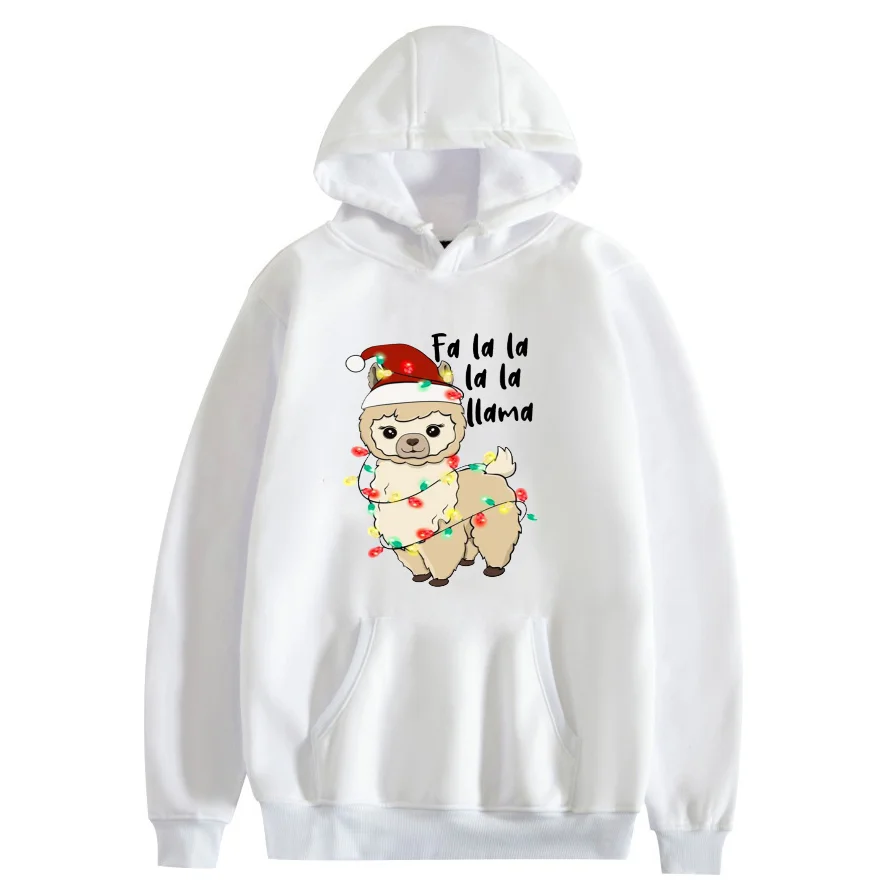 

Cute Fa La La La Llama Christmas Custom Hoodies Sweatshirt Print Personalized Can Customize The Pattern You Want