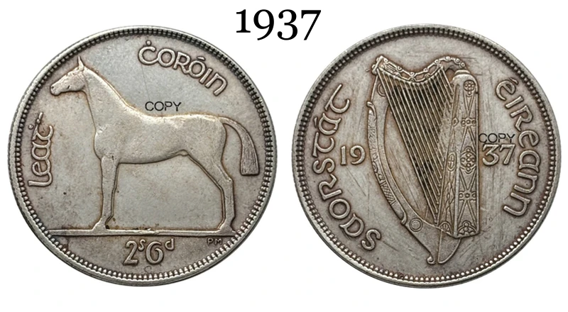 Памятная серебряная копия монеты Ирландии 1928-1939 годов императрица мария федоровна 1847 1928 биография