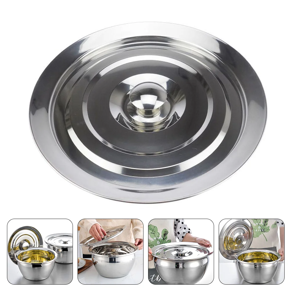 

Home Salad Cover Stainless Steel Dust-proof Lid Basin Lid Basin Sealing Lid Basin Lid for Restaurant Hotel