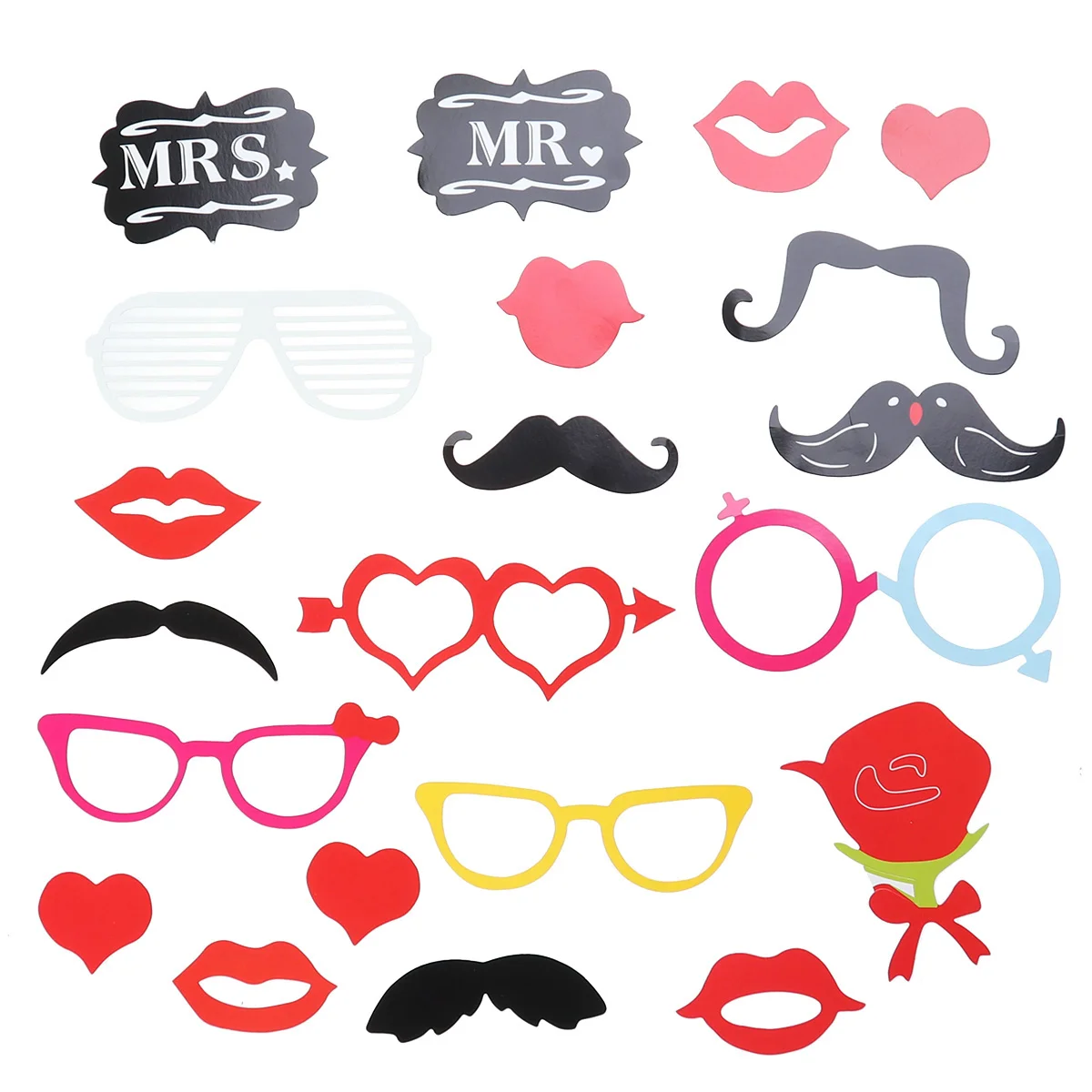 

19Pcs Wedding Photo Accessories Photo Props Photo Photo Booth Props for Costume Party