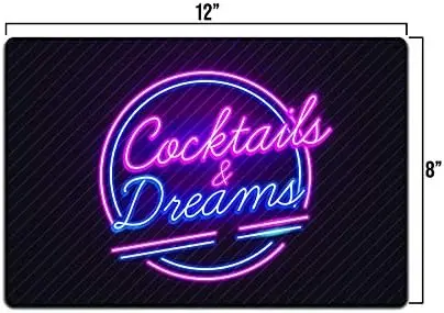 JP's Prcs Tn Sgns Mn Cve Décor — Metl 12x8 н. Cocktls nd Drems