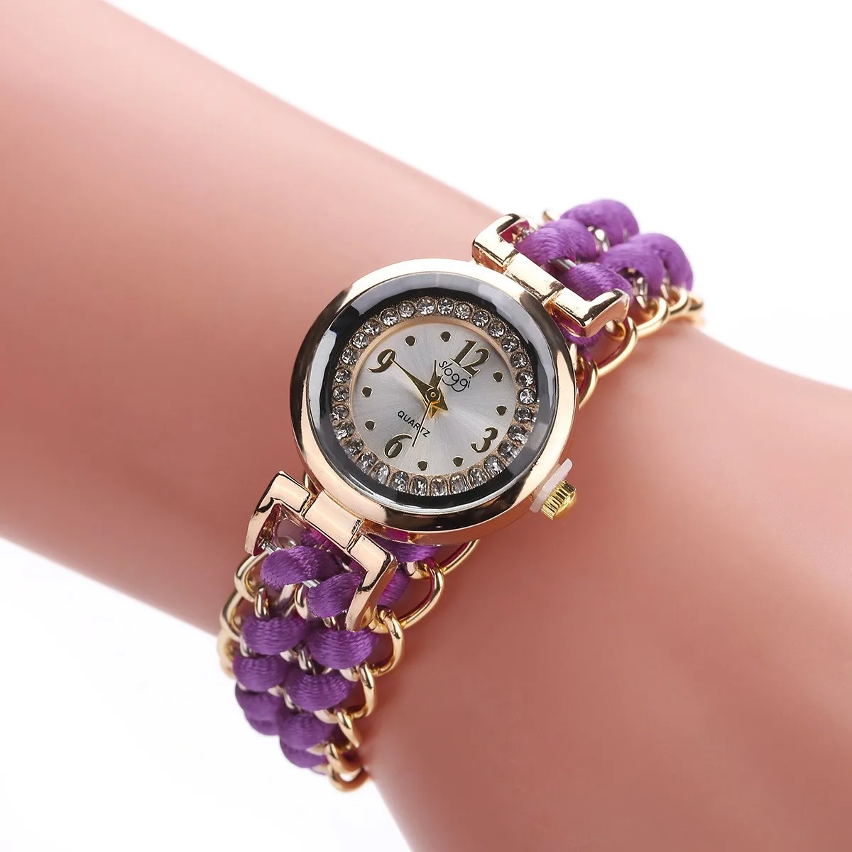 2023 Creative Fashion Small Dial Set Diamond Women's Dynamic Rope Adjustable Band Women's Wristwatch For Lovers