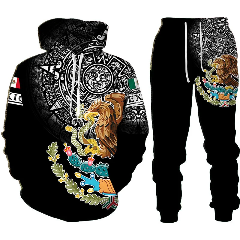 

2 шт./комплект, толстовка с капюшоном и штаны с 3D-принтом в виде американского флага