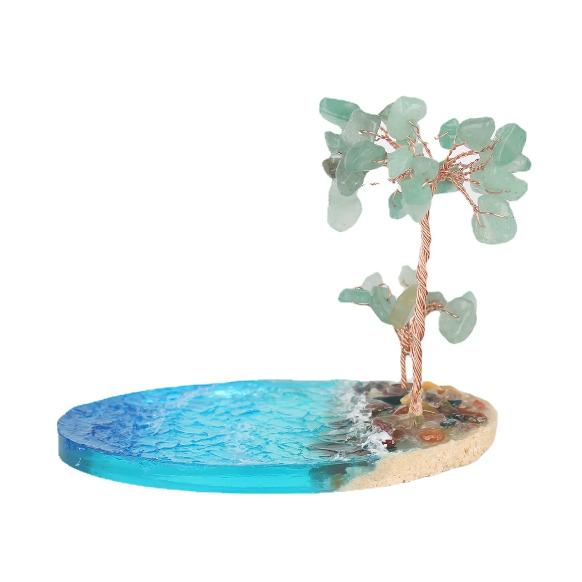 

Natural Crystal Tree Epoxy Resin Creative Crafts Seaside Island Spray Summer Ocean World Miniature Landscape House Decoration