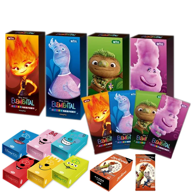 

2023 New CARD.FUN Genuine Disney Pixar Crazy Elements City Movie Film Card Game Hobby Children Gift Toy Collection Card
