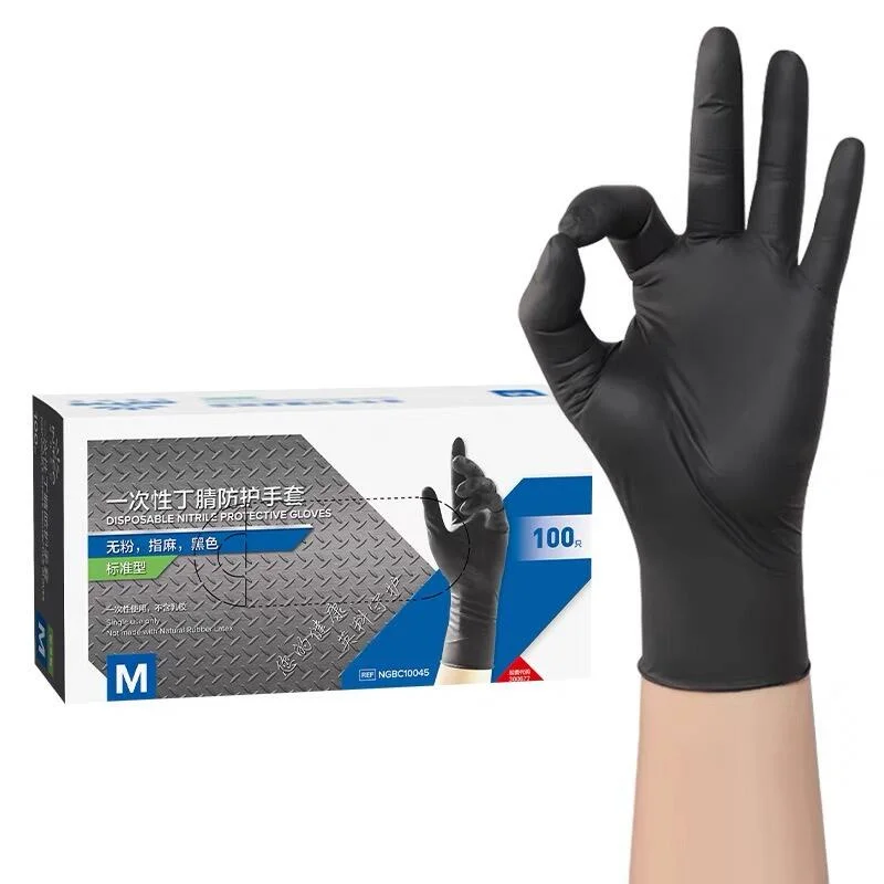 

Black Nitrile Gloves Disposable 100Pcs Non-Sterile Latex-Free Synthetic Gloves for Cleaning Cooking Food Prep Mechanic BBQ XS-L