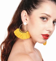 mix and match trendy earrings geometric square sequins with tassel earrings b0617