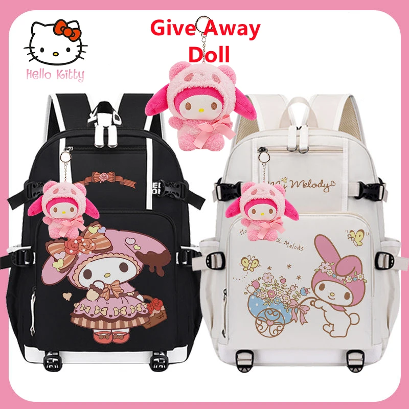 

New Kawaii Sanrio My Melody Anime Plush Backpack Cartoon Cute Student Schoolbag Storage Bag Shoulder Bag Girl Plush Doll Gift