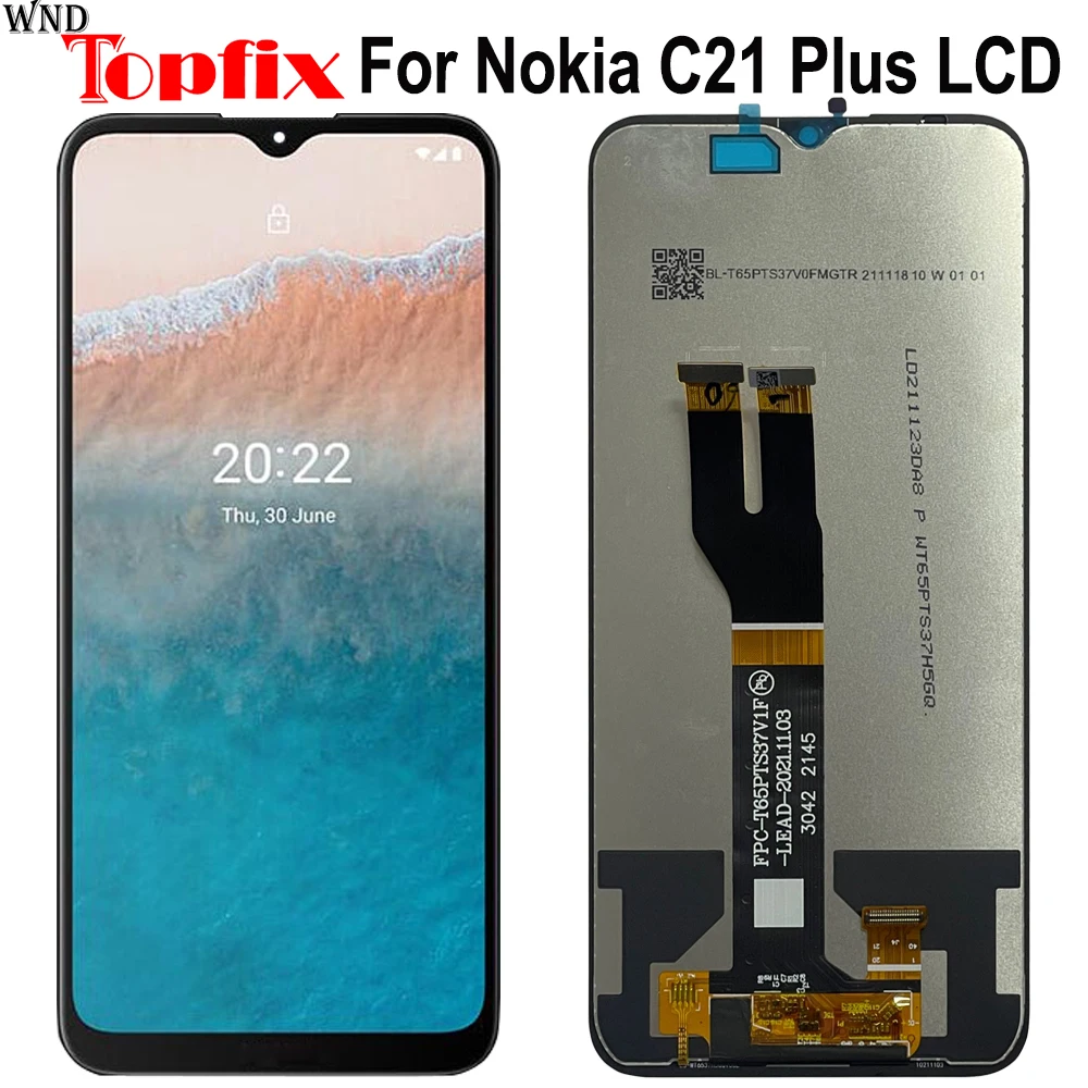 

ЖК-дисплей 6,52 дюйма для Nokia C21 Plus, сенсорный экран, дигитайзер в сборе для Nokia TA-1433 TA-1431 TA-1426 TA-1424, ЖК-экран