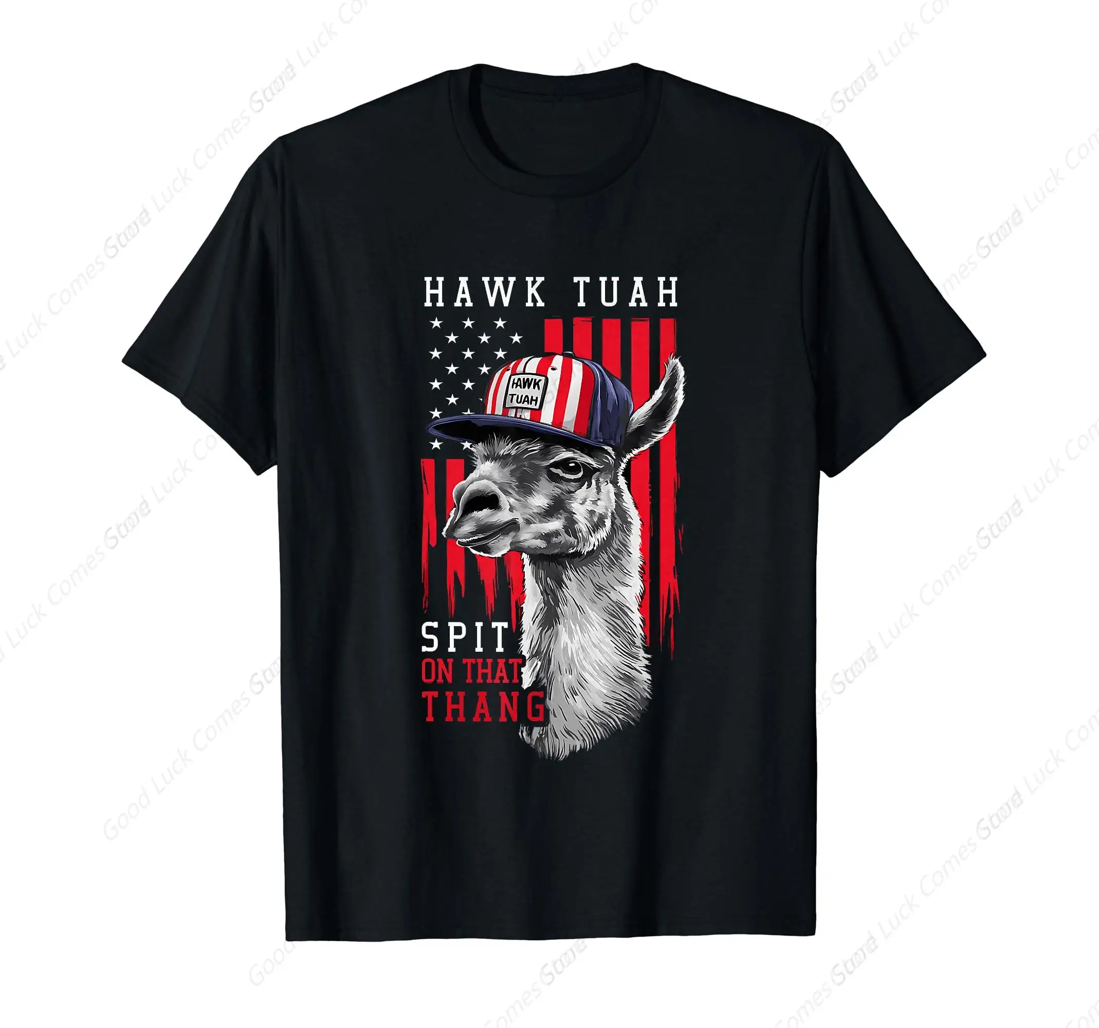 Футболка с забавным Ястребом и воплением на эту вещь забавной ламой