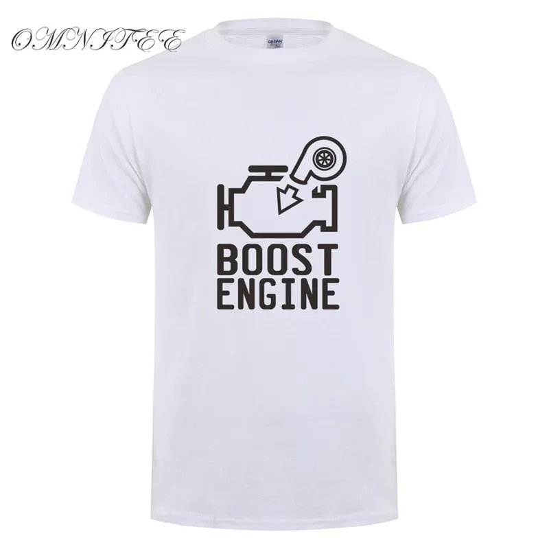 Новая летняя мужская футболка Auto Boost Engine повседневные хлопковые футболки с