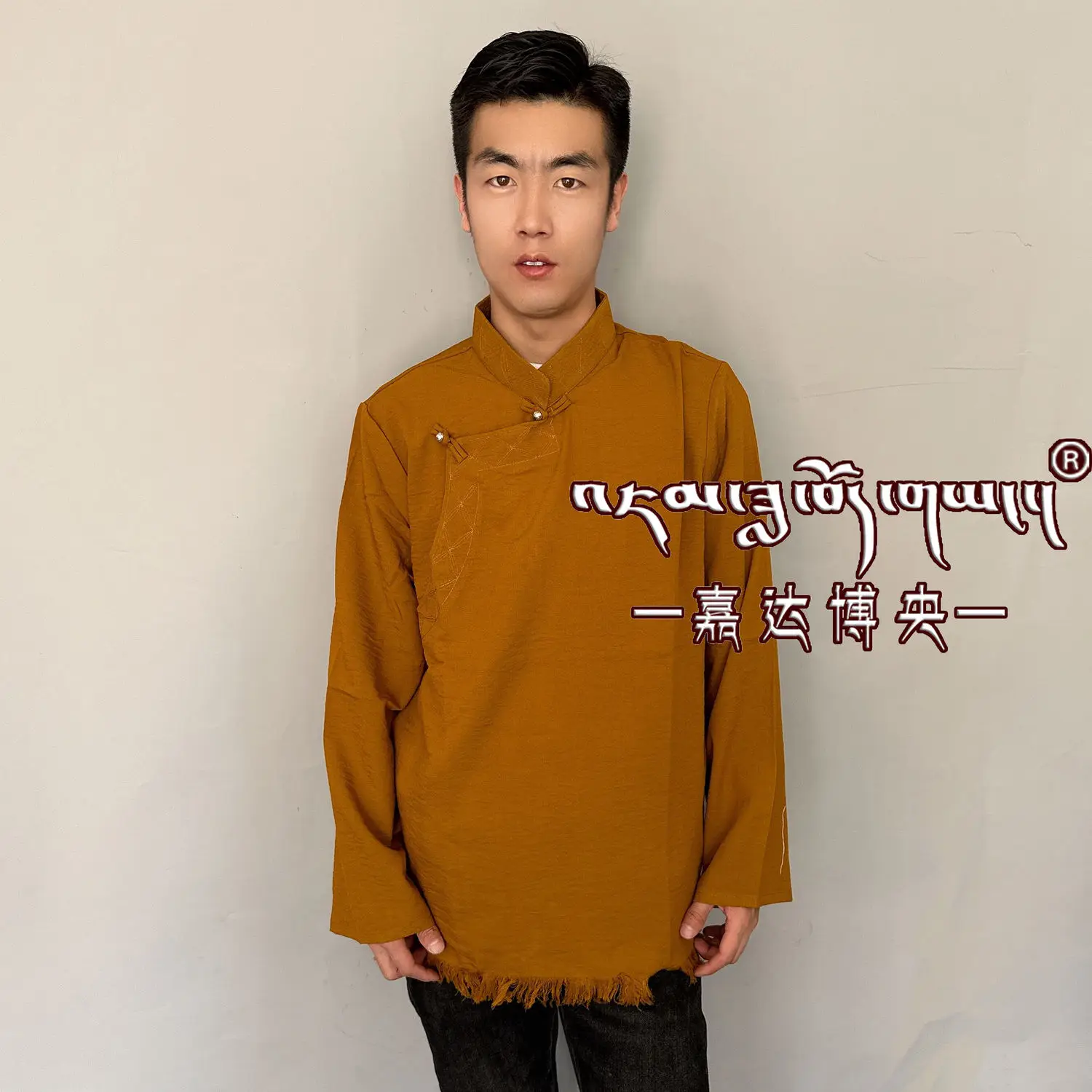 Мужские тибетские костюмы новая однотонная хлопковая повседневная свободная