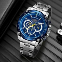 new business leisure mens quartz watches blue dial high grade watch for men best wristwatches gift valentines day for husband