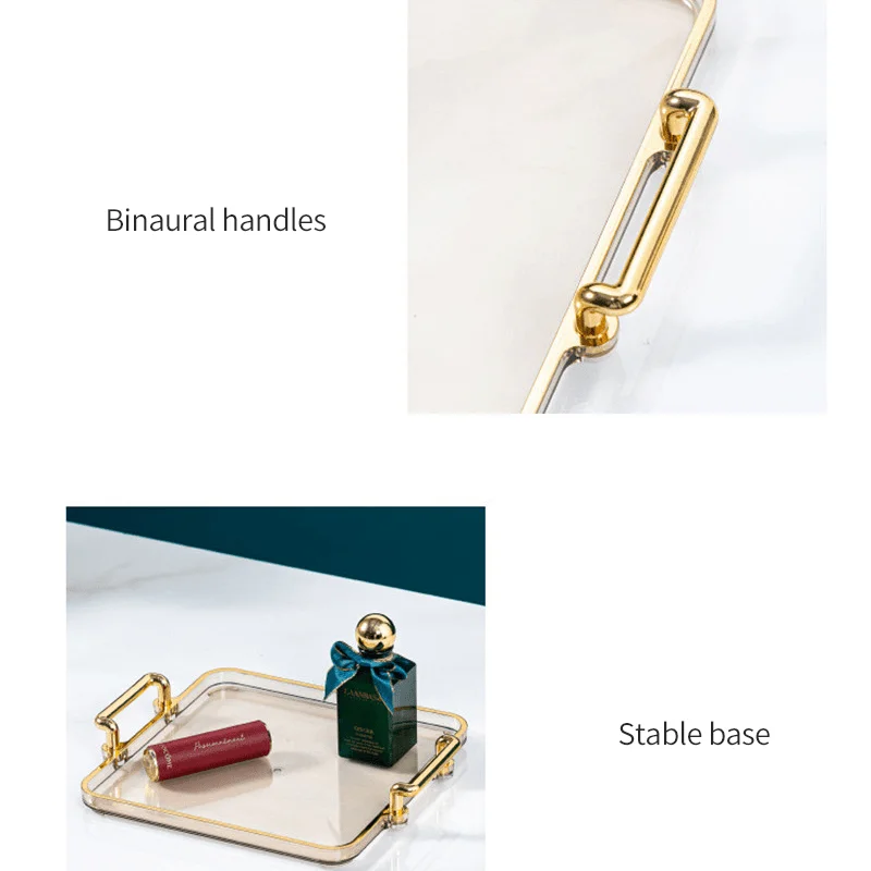 Роскошный поднос для хранения с золотой ручкой бытовой чая десертов фруктов