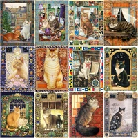 ruopoty frame picture diy painting by numbers kit cat animals painting on canvas by numbers handworks for home decors diy gift