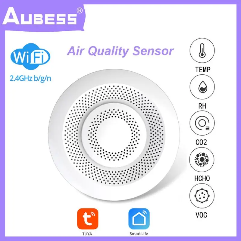 

Датчик качества воздуха Wi-Fi Tuya Smart Air Box, датчик температуры и влажности CO2, смарт-детектор формальдегида, для умного дома